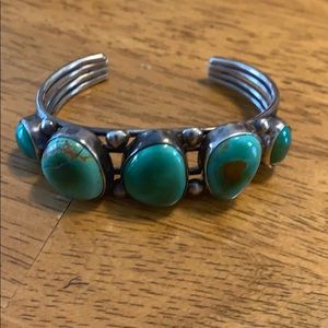 Turquoise and sterling silver bracelet